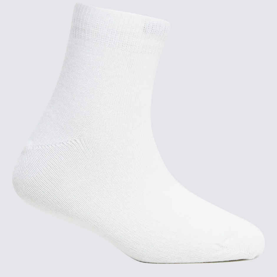 Jockey Unisex Solid Cotton, Nylon and Elastane Ankle Length Socks | White | 9 - 10 years