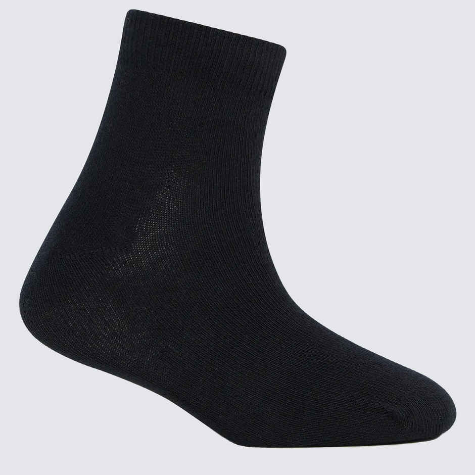 Jockey Unisex Solid Cotton, Nylon and Elastane Ankle Length Socks | Black | 5 - 6 years