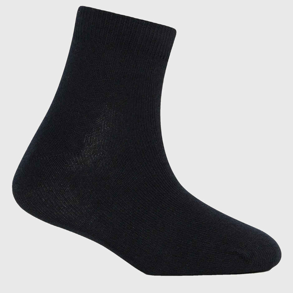 Jockey Unisex Solid Cotton, Nylon and Elastane Ankle Length Socks | Black | 11 - 12 years