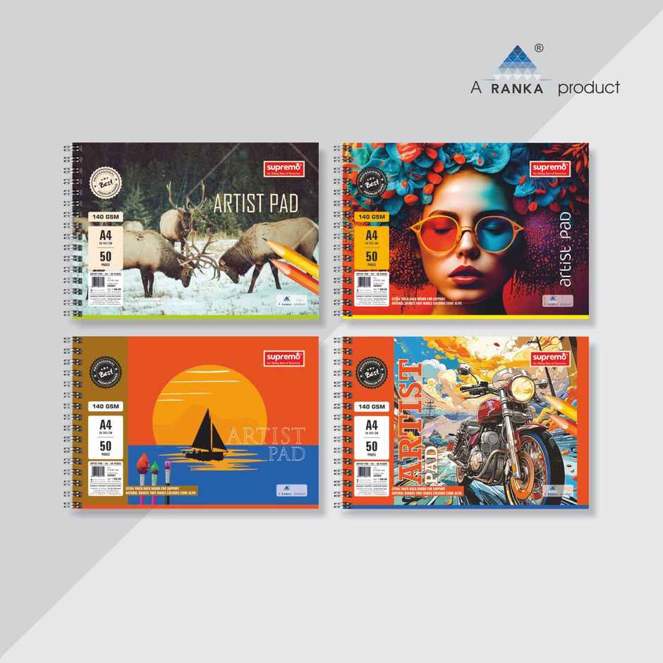 supremo Artist Pad A4 Wiro | Unruled 50 Pages | 140 Gsm Paper