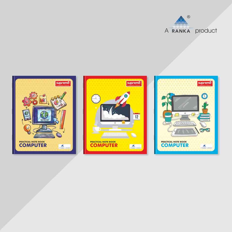 Ranka Supremo Practical Book Computer Single Line & Blank sides 100 Pages, Standard 27 X 22 cm