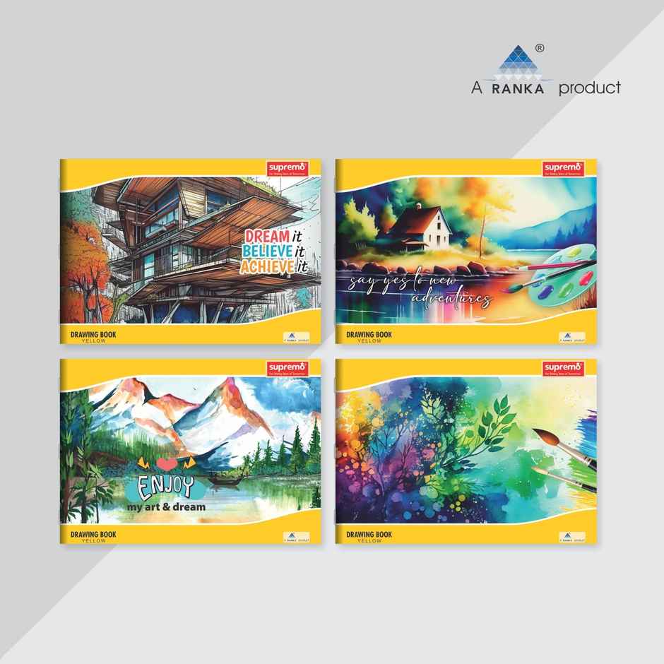 Ranka Supremo Drawing Book 27.5 X 34.7 Cm, Unruled | 36 Pages | 100 Gsm Paper | Assorted