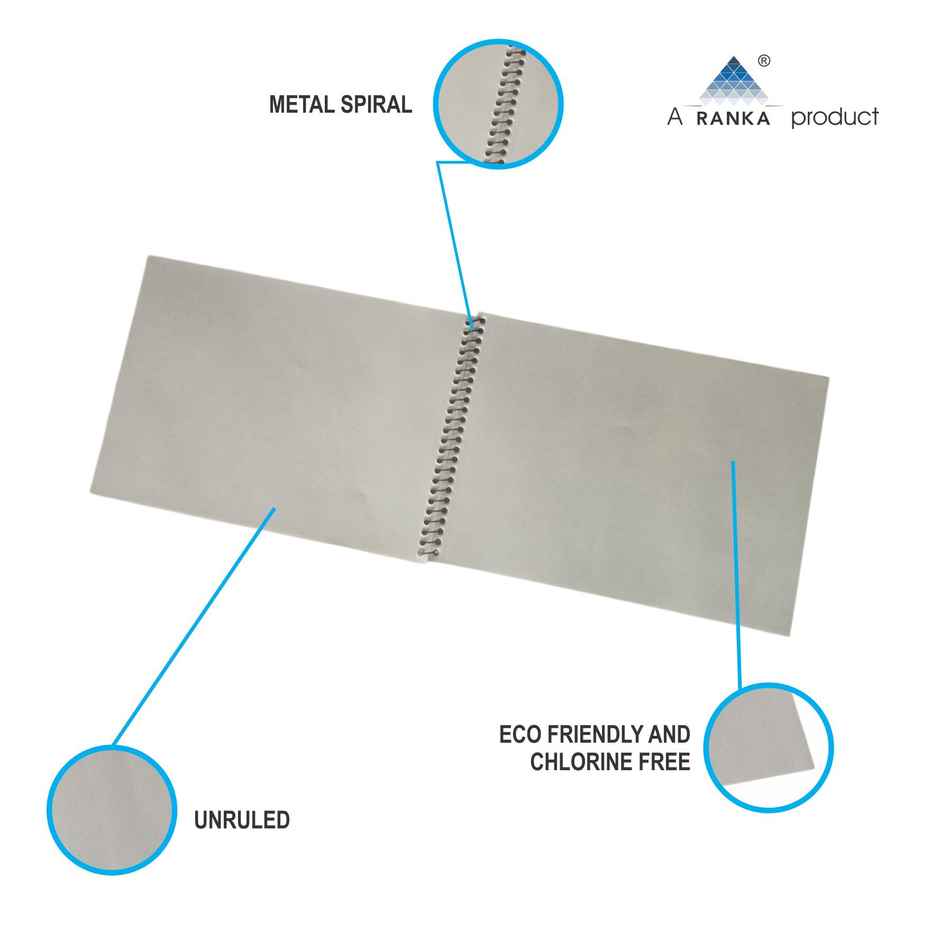 Ranka Supremo Sketch Book A4 Spiral Unruled | 36 Pages | 100 GSM | Assorted