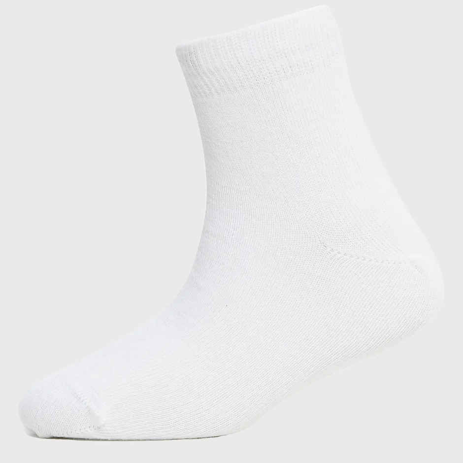 Jockey Unisex Solid Cotton, Nylon and Elastane Ankle Length Socks | White | 5 - 6 years