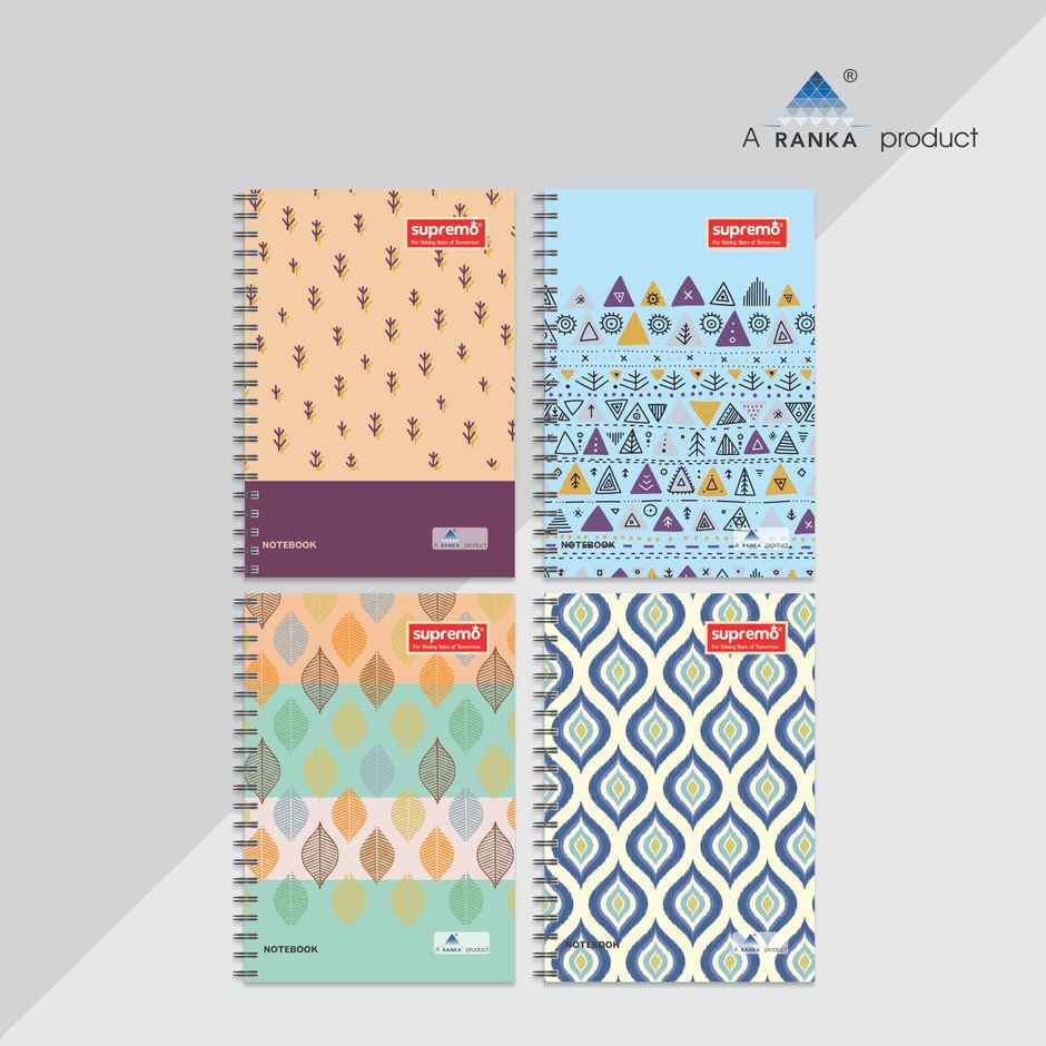 Ranka Supremo A5 Wiro Notepads Ruled, 160 Pages - Assorted