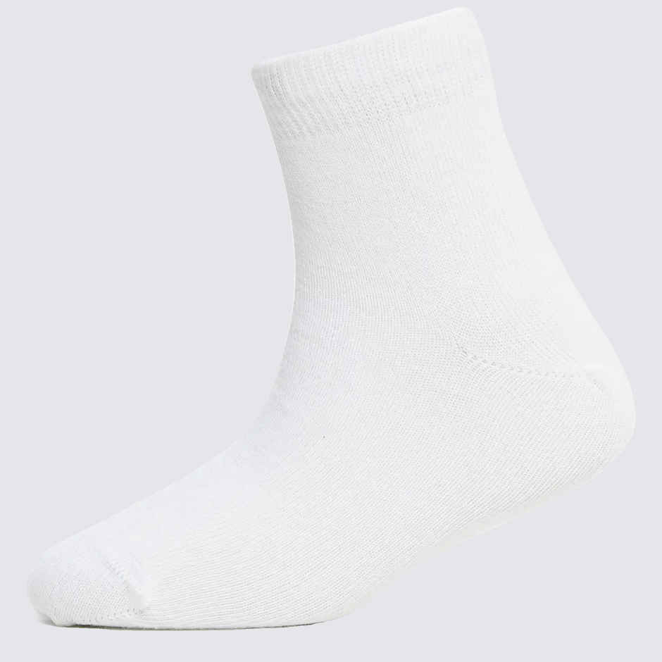 Jockey Unisex Solid Cotton, Nylon and Elastane Ankle Length Socks | White | 9 - 10 years