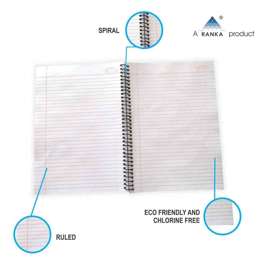 supremo Spiral Bound 6 Subject Single Line Notebook (A4 30 x 21 cm, 300 Pages)