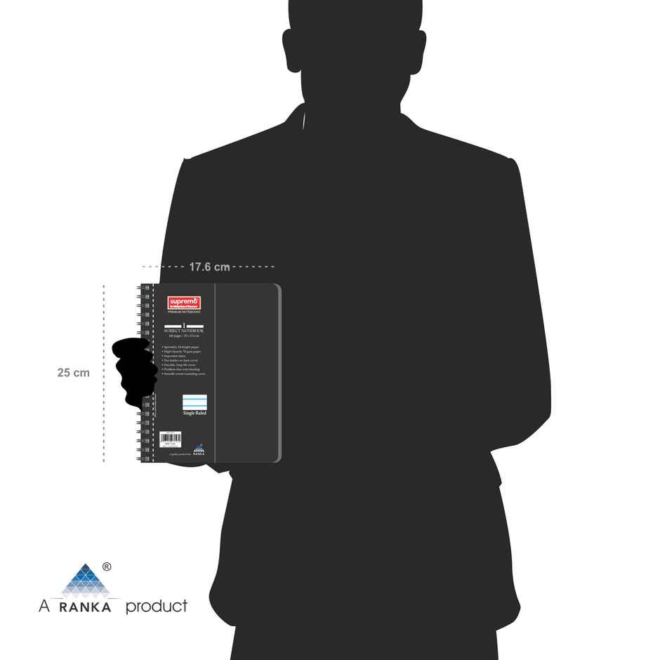 Ranka Supremo B5 - Executive Diary ,Spiral Notebook 70 Gsm, Single Ruled, 160 Pages, Wiro Binding