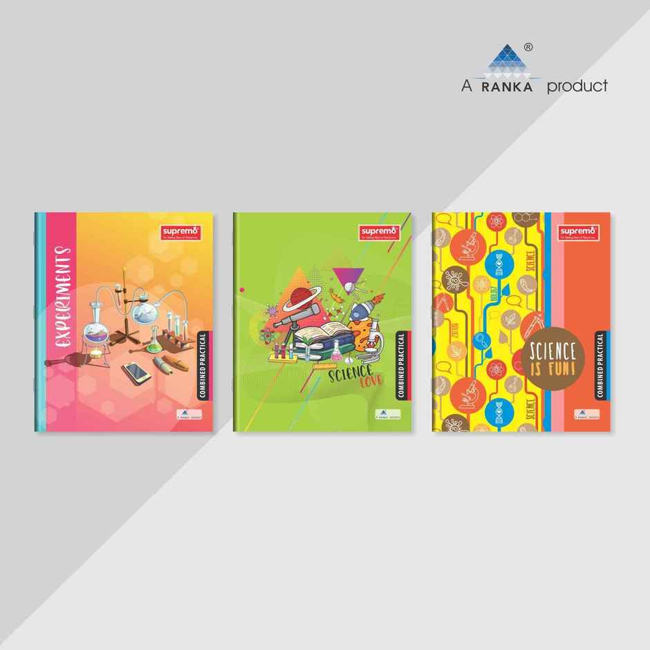 Ranka Supremo Practical Book Combined Single Line & Blank Sides | 27 x 22 cm, 172 Pages, Assorted
