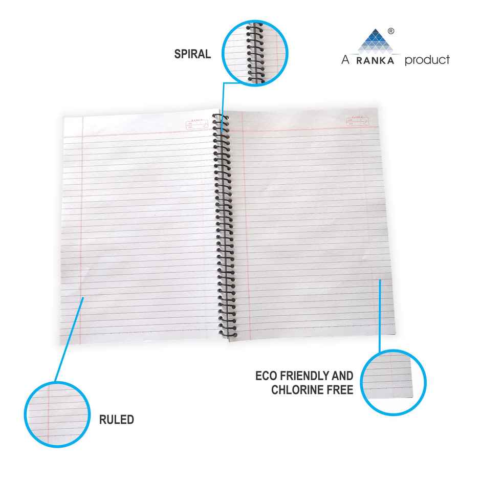 supremo A4 Spiral 6 Subject Single Lined Notebook | 400 Pages | 29.7 x 21 cm | Assorted Designs