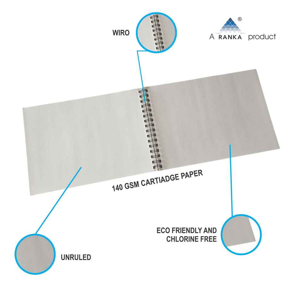 Supremo Artist Pad A3 Wiro | Unruled 60 Pages | 140 Gsm Paper | Assorted Design & Color
