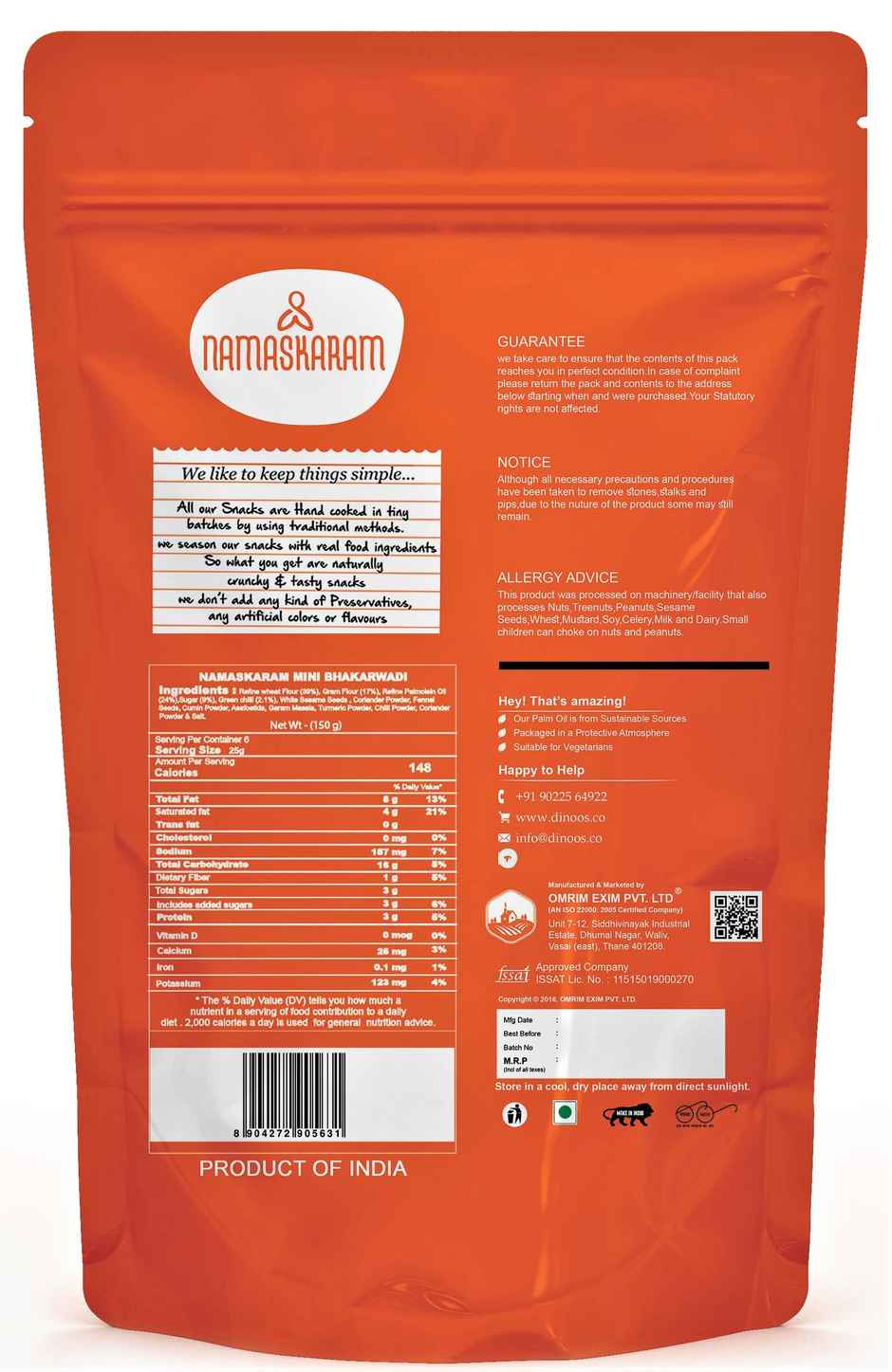 Namaskaram Mini Bhakarwadi | Bite Sized Snack