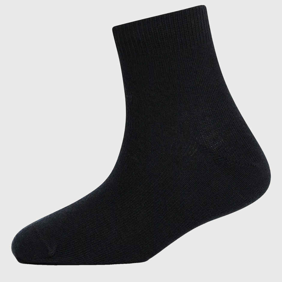 Jockey Unisex Solid Cotton, Nylon and Elastane Ankle Length Socks | Black | 11 - 12 years