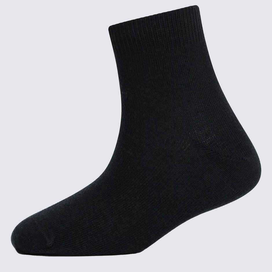 Jockey Unisex Solid Cotton, Nylon and Elastane Ankle Length Socks | Black | 5 - 6 years