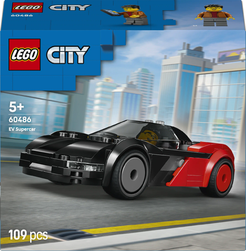 LEGO City EV Supercar Toy Building Kit and Minifigure 60486