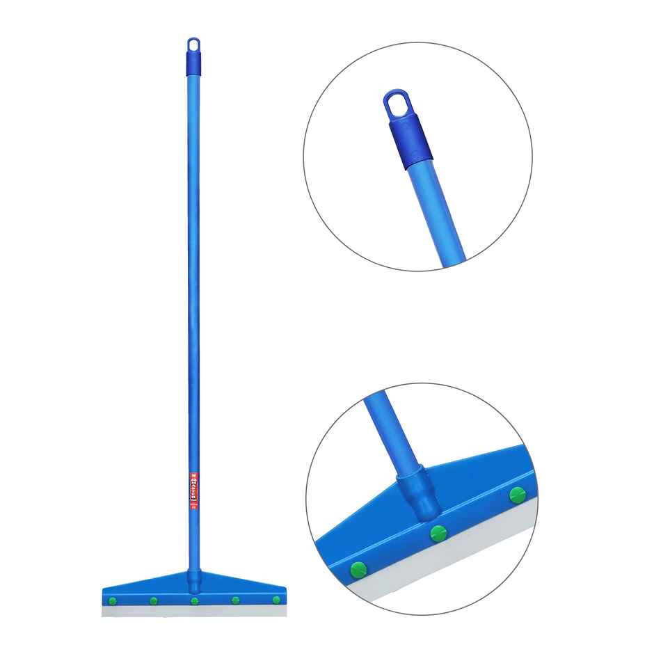 Antzco Blue Plastic Wiper 16" With 4 Feet Metal handle | Blue