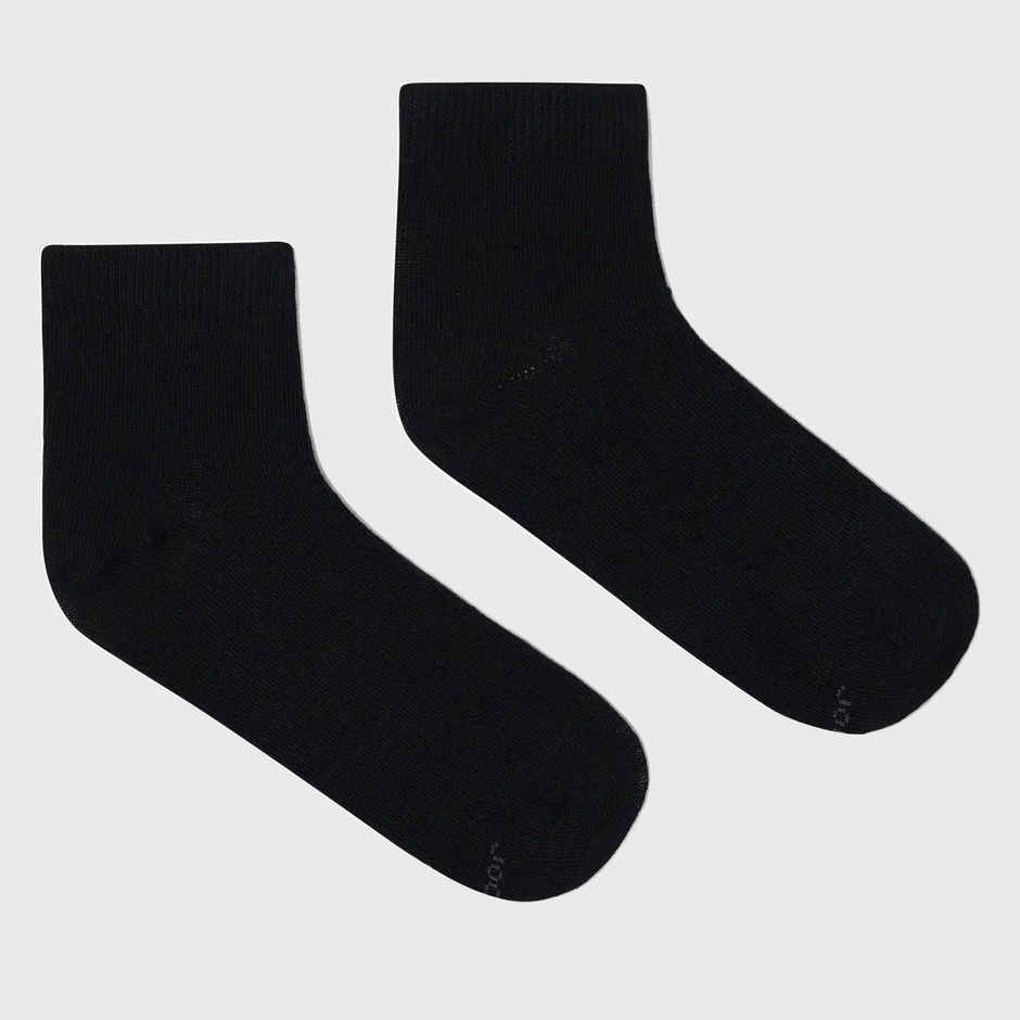 Jockey Unisex Solid Cotton, Nylon and Elastane Ankle Length Socks | Black | 11 - 12 years
