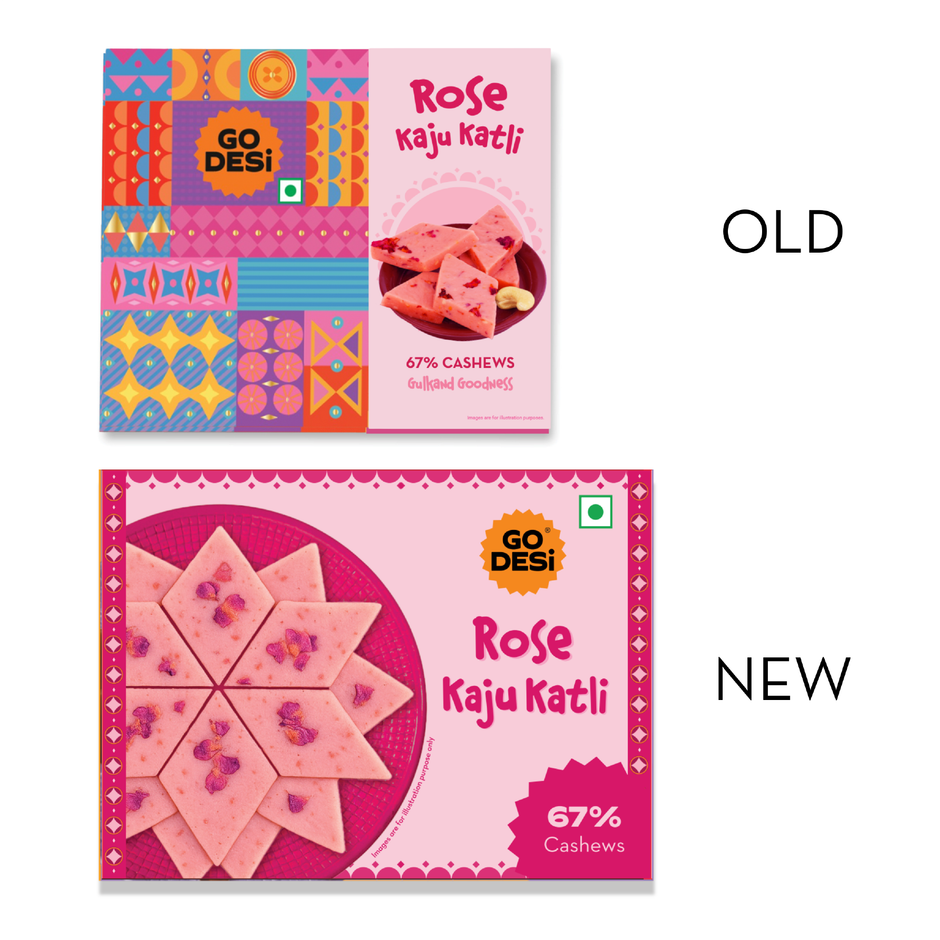 Rose Kaju Katli, Barfi, Sweets By GO DESi