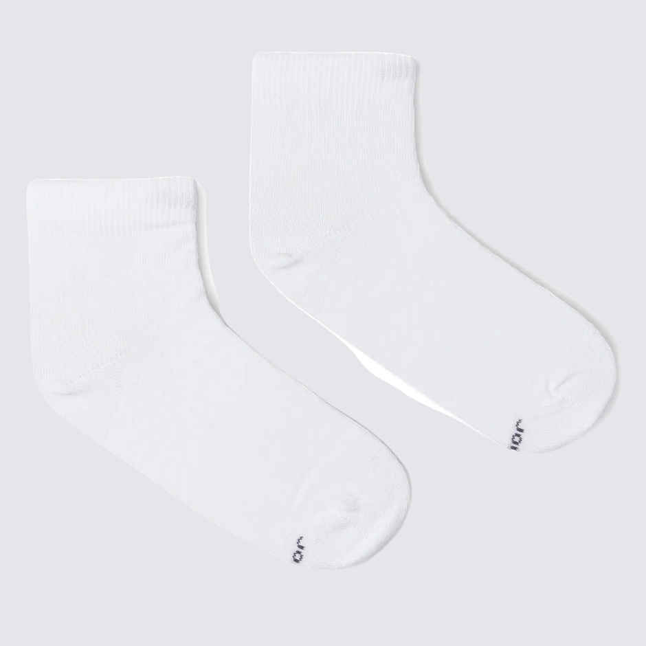 Jockey Unisex Solid Cotton, Nylon and Elastane Ankle Length Socks | White | 9 - 10 years