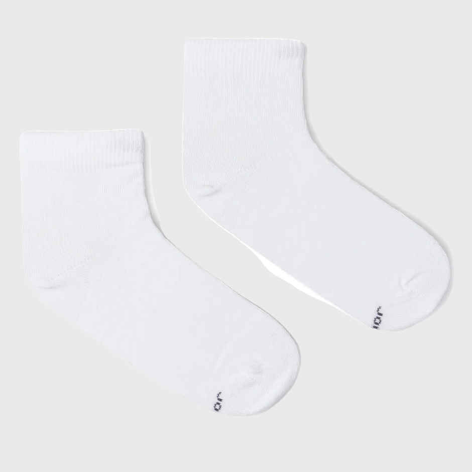 Jockey Unisex Solid Cotton, Nylon and Elastane Ankle Length Socks | White | 5 - 6 years