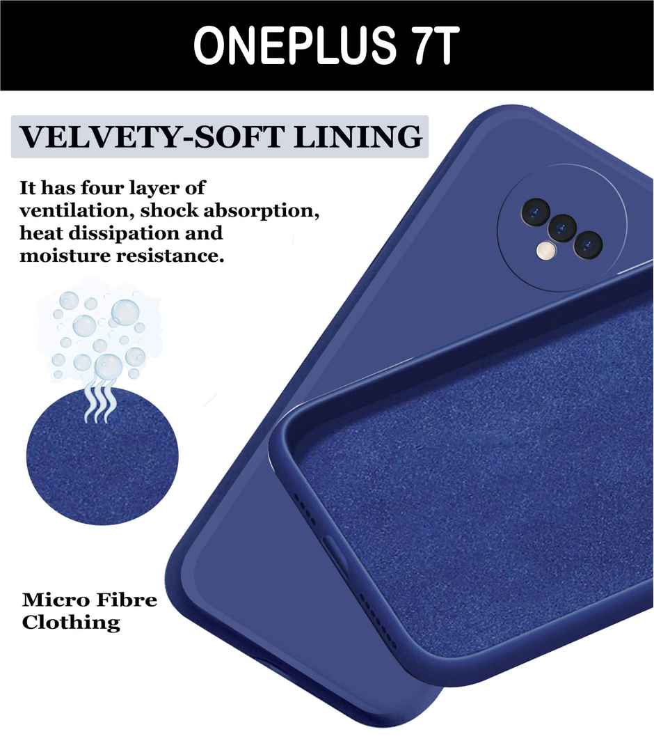 Artistque Case for Oneplus 7t Back Cover - Plain Liquid Silicone Cover