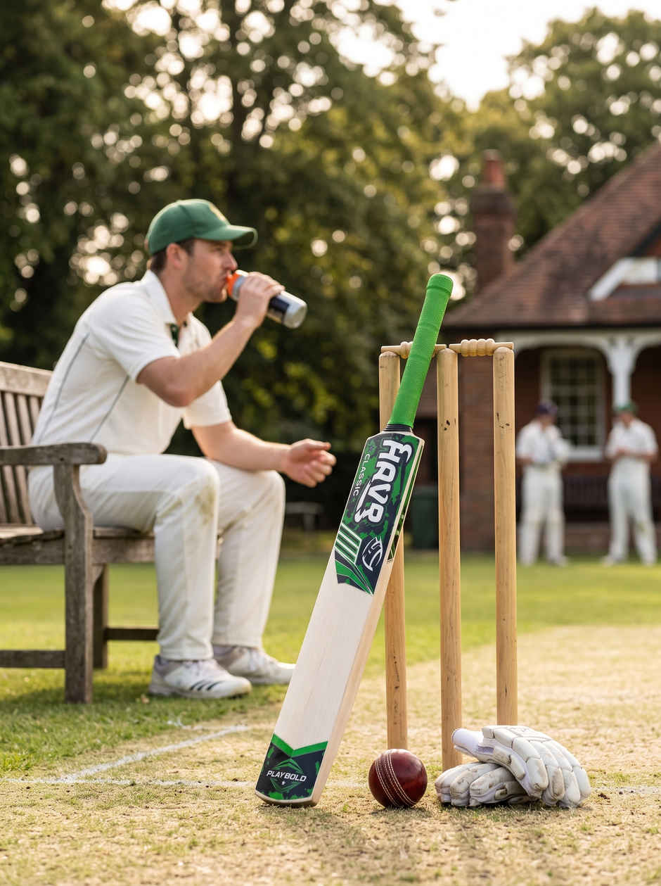 Classic Har | Plastic Cricket Bat | Full Size - Green & White