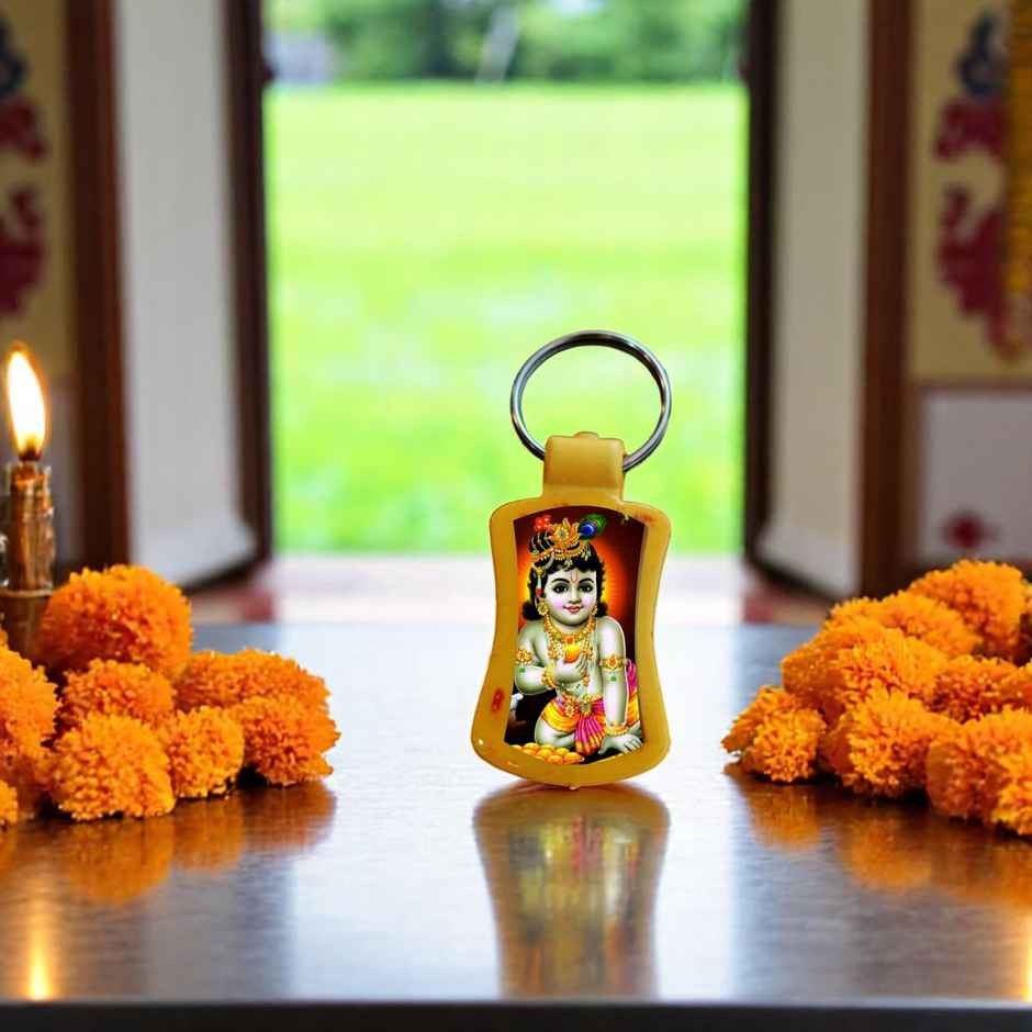 Divine Vibes Laddu Gopal Ji Square Key Chain