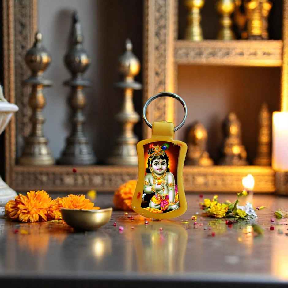 Divine Vibes Laddu Gopal Ji Square Key Chain