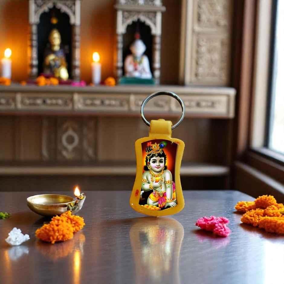Divine Vibes Laddu Gopal Ji Square Key Chain