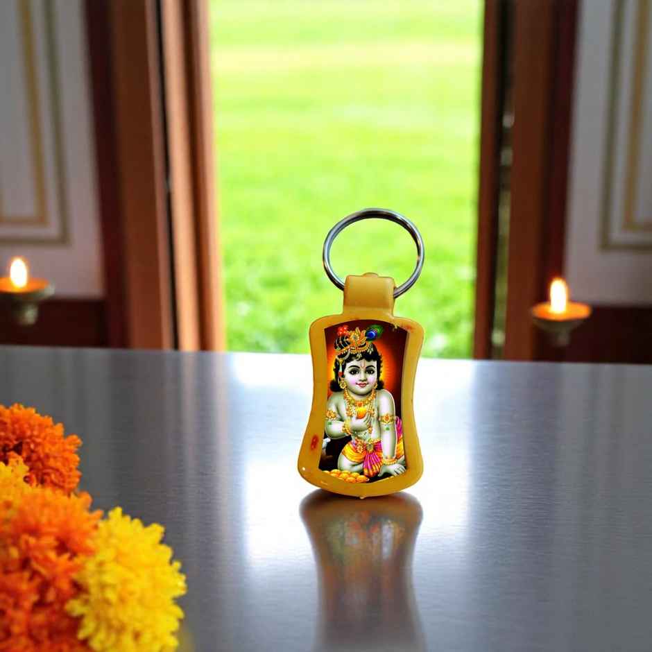 Divine Vibes Laddu Gopal Ji Square Key Chain