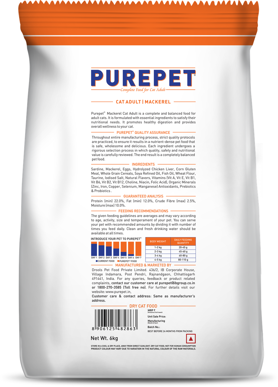 Purepet Mackerel Adult Cat FOOD