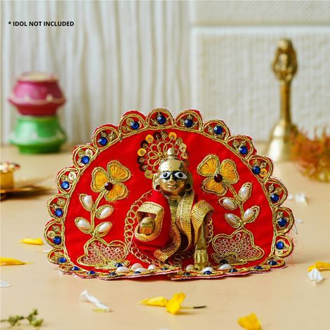 Floral Decorative Ladoo Gopal Dress for Idol (Size 1) Krishna Costume | Krishna Janmastami Special (Ecraftindia)