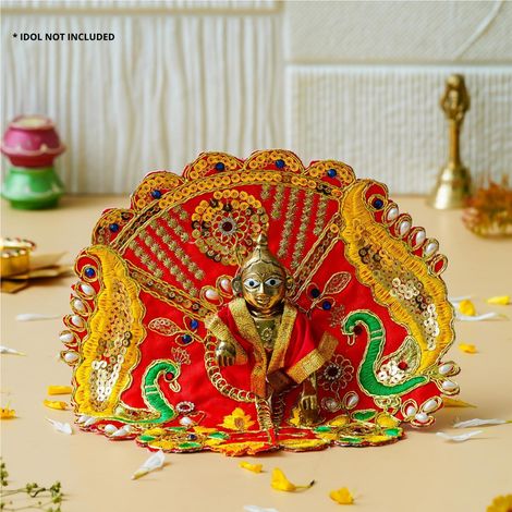 Floral Decorative Ladoo Gopal Dress for Idol (Size 4) Krishna Costume | Krishna Janmastami Special (Ecraftindia)