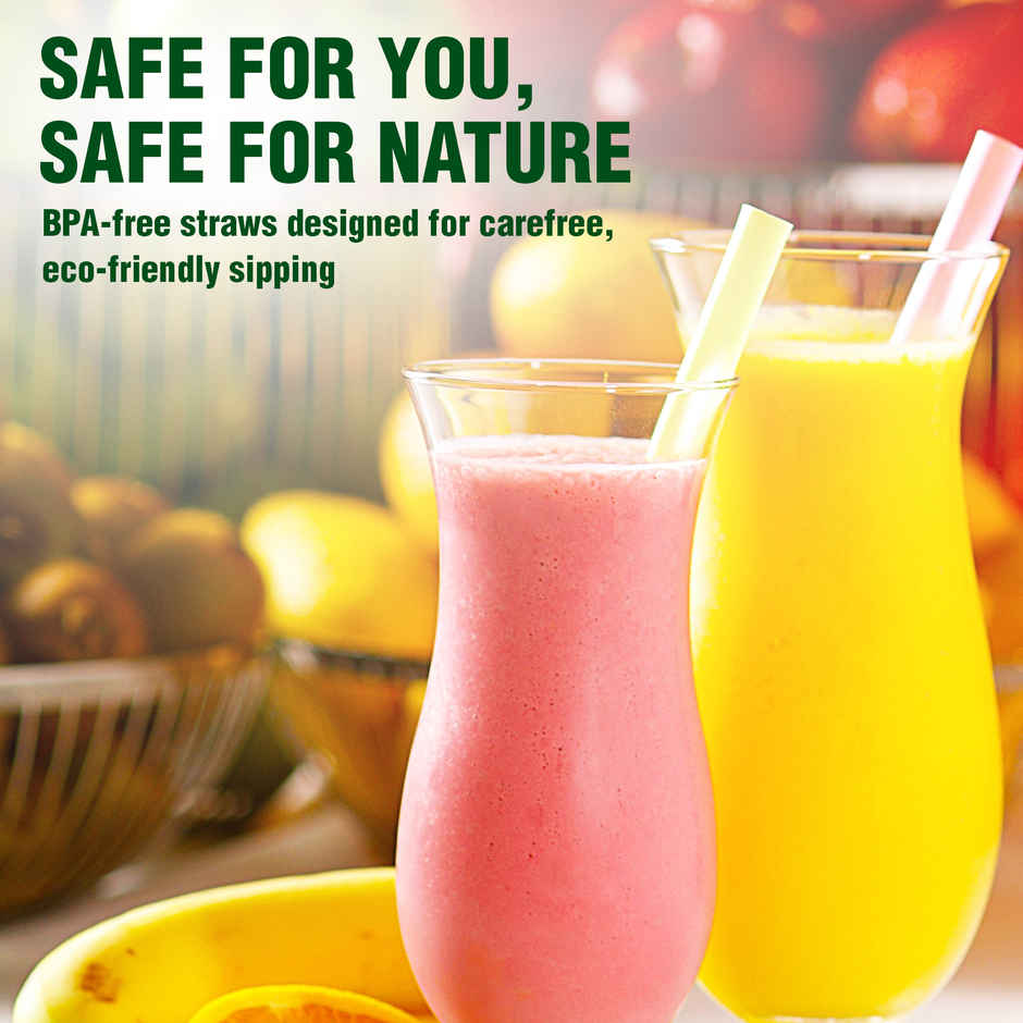 Dr. Bio Resuable Straw | 25 Pcs | Multi Colour | Disposable | Biodegradable | Compostable