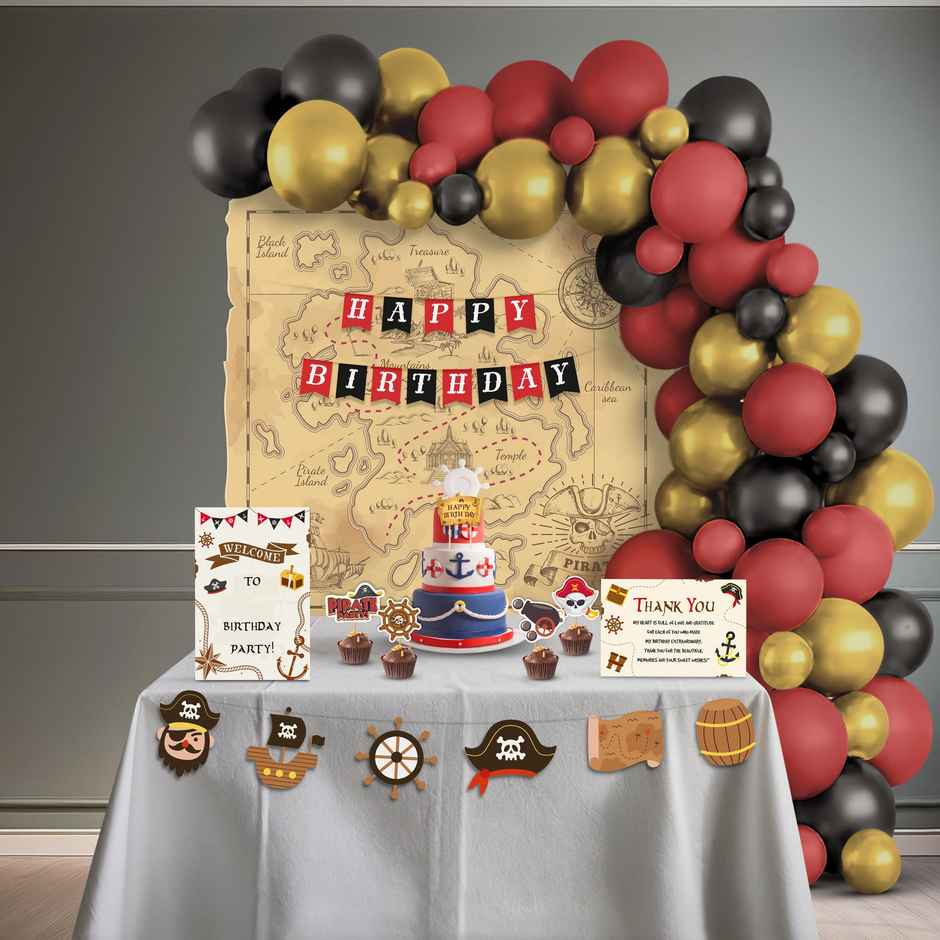 Just Party Pirates Theme Birthday Decoration Kit - Pack Of 100