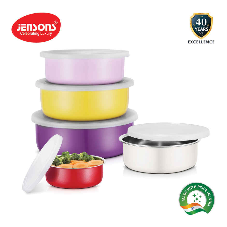 Jensons Ss 5 Pcs Rainbow Bowl Set Container