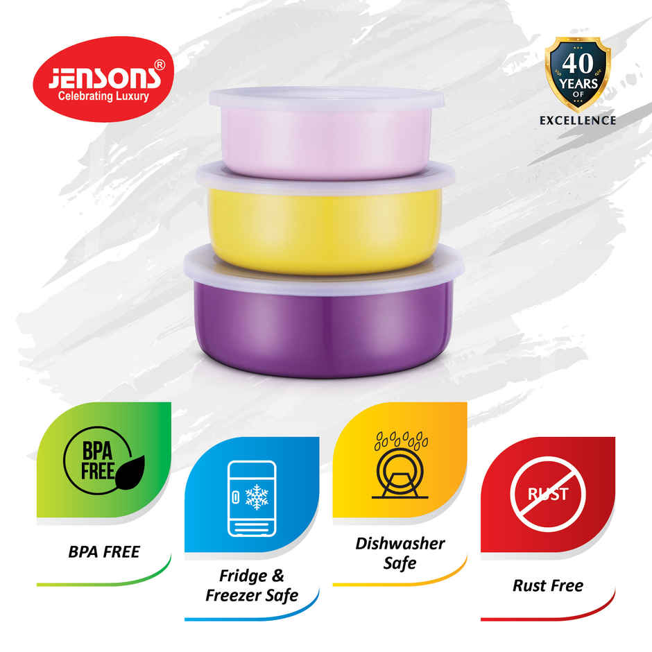 Jensons Ss 5 Pcs Rainbow Bowl Set Container