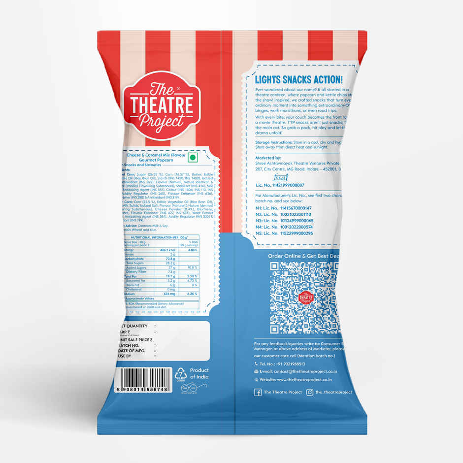 The Theatre Project  Popcorn Cheese & Caramel Pouch