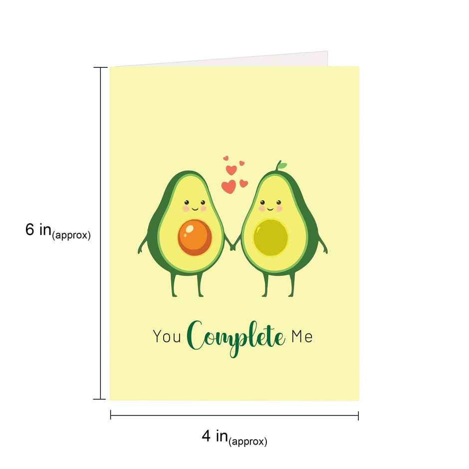 Itsy Bitsy Greeting Card & Envelope You Complete Me 4 x 6 Inch | Pack Of 2
