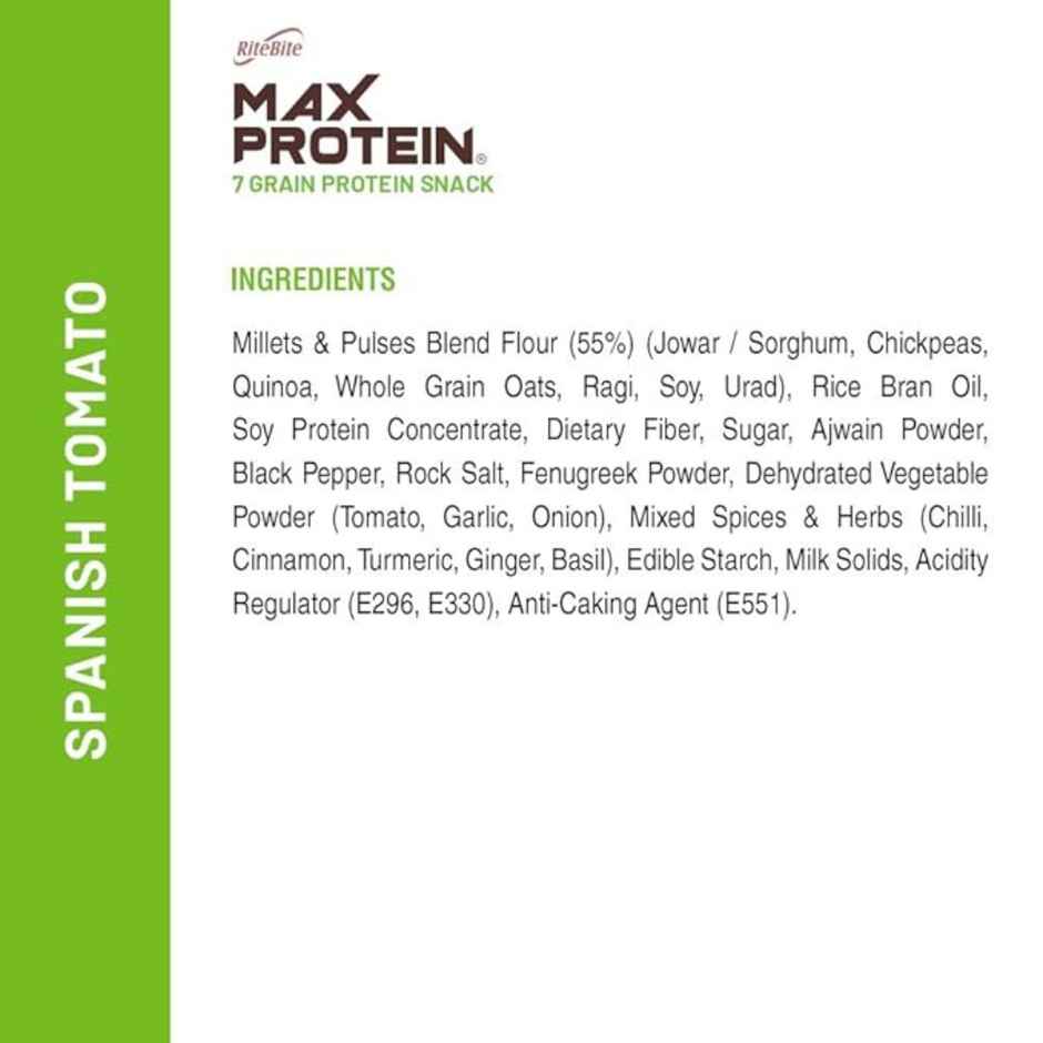 Ritebite Max Protein Spanish Tomato 10 g Multigrain Protein Chips, Healthy Snacks & Munchies