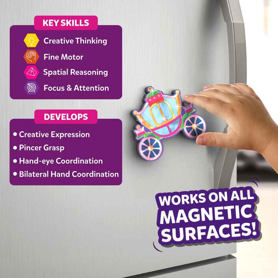 Skillmatics Foil Fun Unicorns & Princesses Magnets Craft Kit