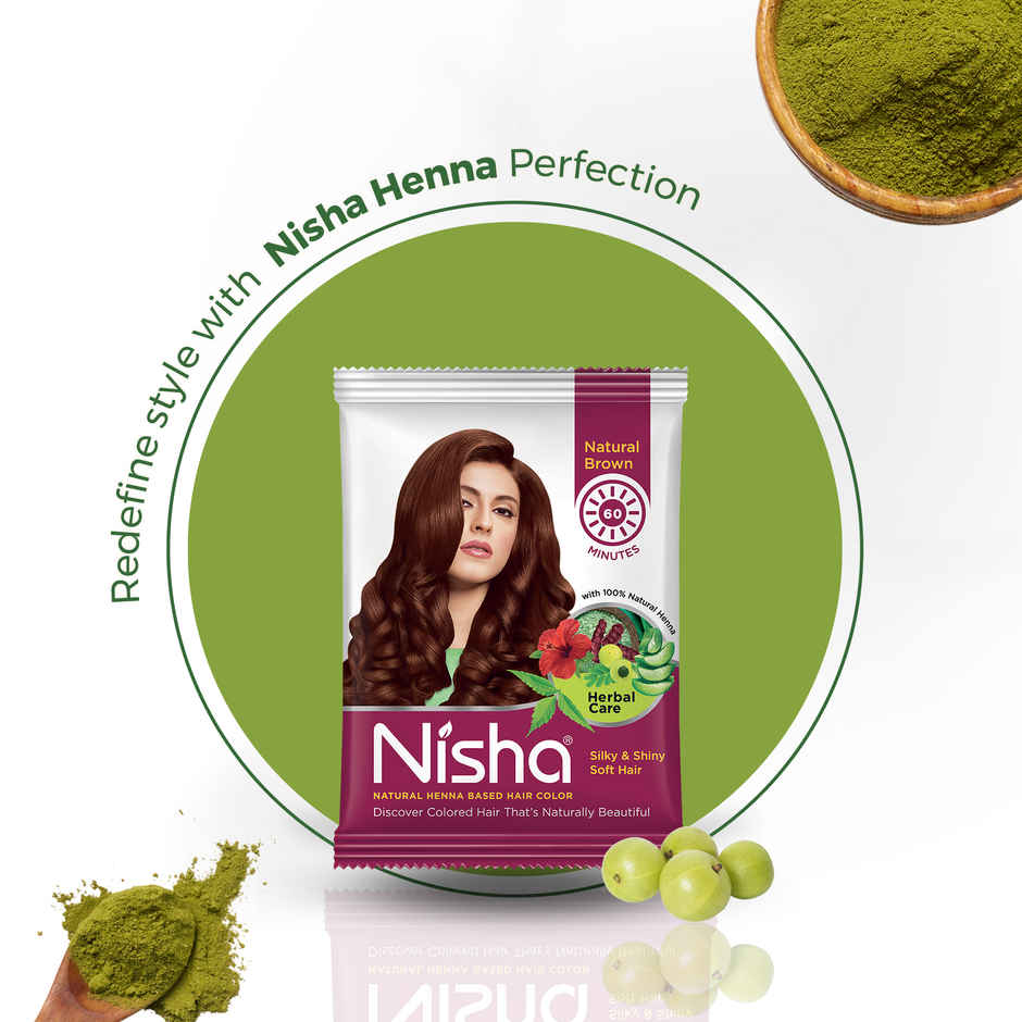 Nisha Natural Henna Based Hair Color | Natural Brown