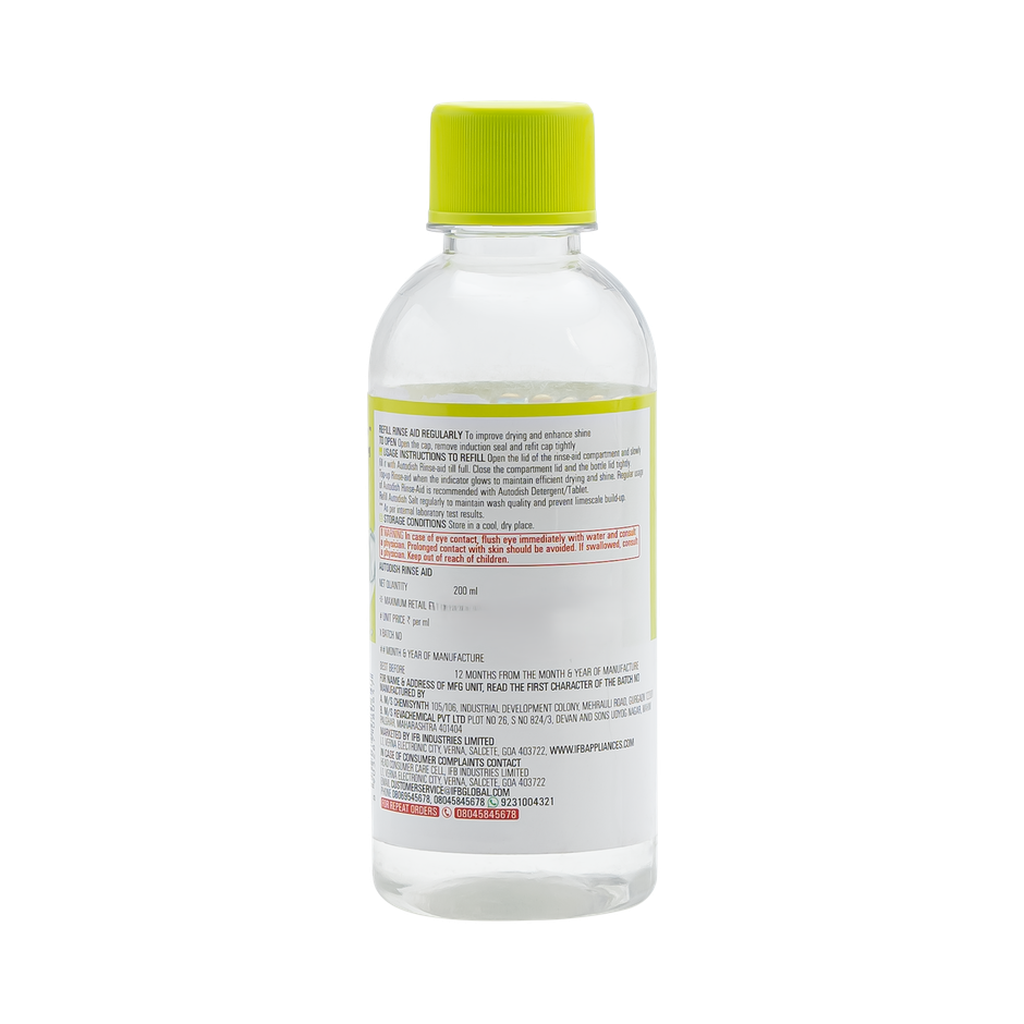 Ifb Essentials Autodish - Dishwashing Salt (1kg) & Ifb Essentials Autodish - Rinse Aid (200ml) Combo 