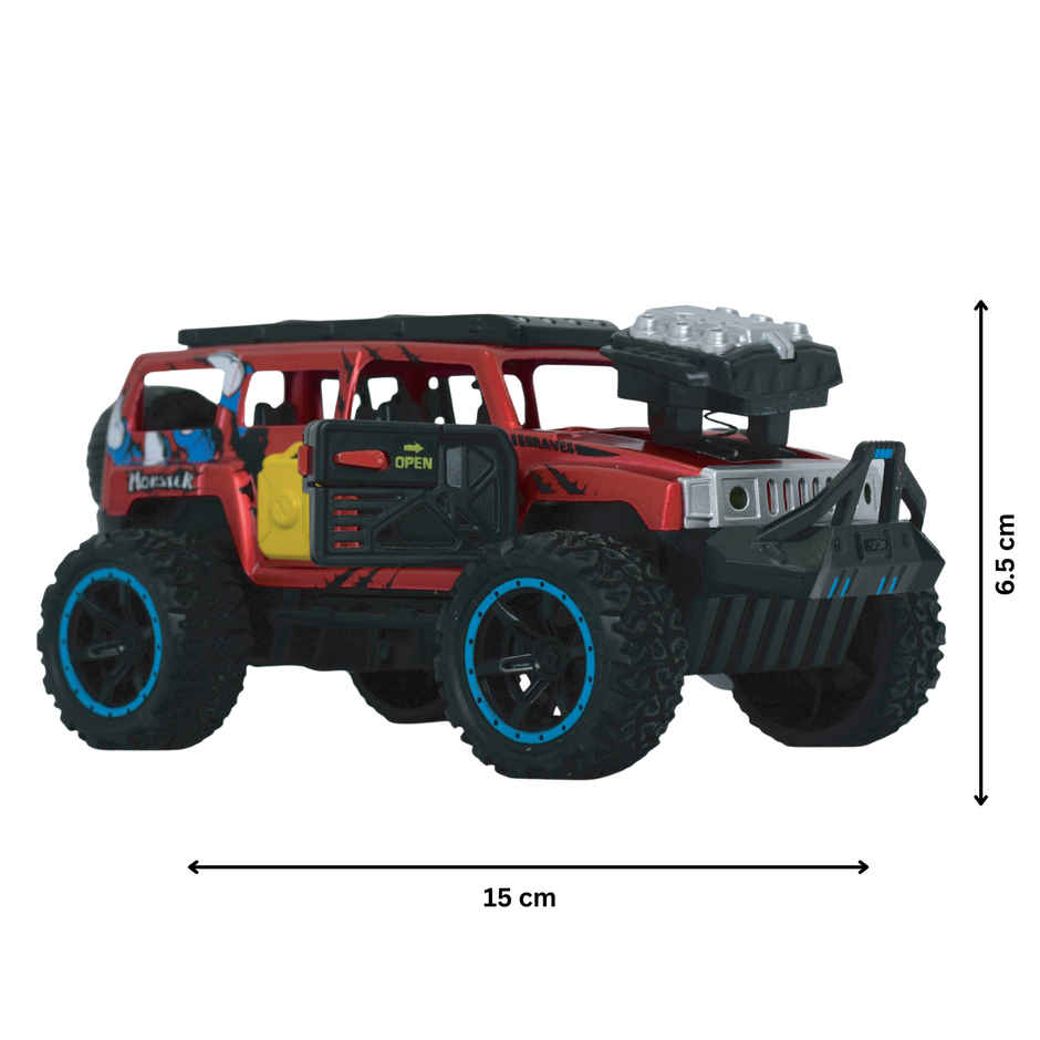 Tak Tak Toys 1:32 Die Cast Off Road Monster Car with Metal Body 4-Seater Openable Doors