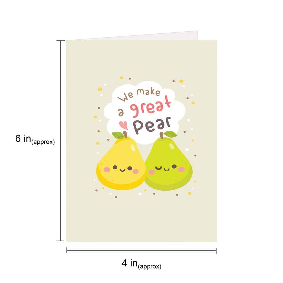 Itsy Bitsy Greeting Card & Envelope Perfect Pear 4 x 6 Inch | Pack Of 12