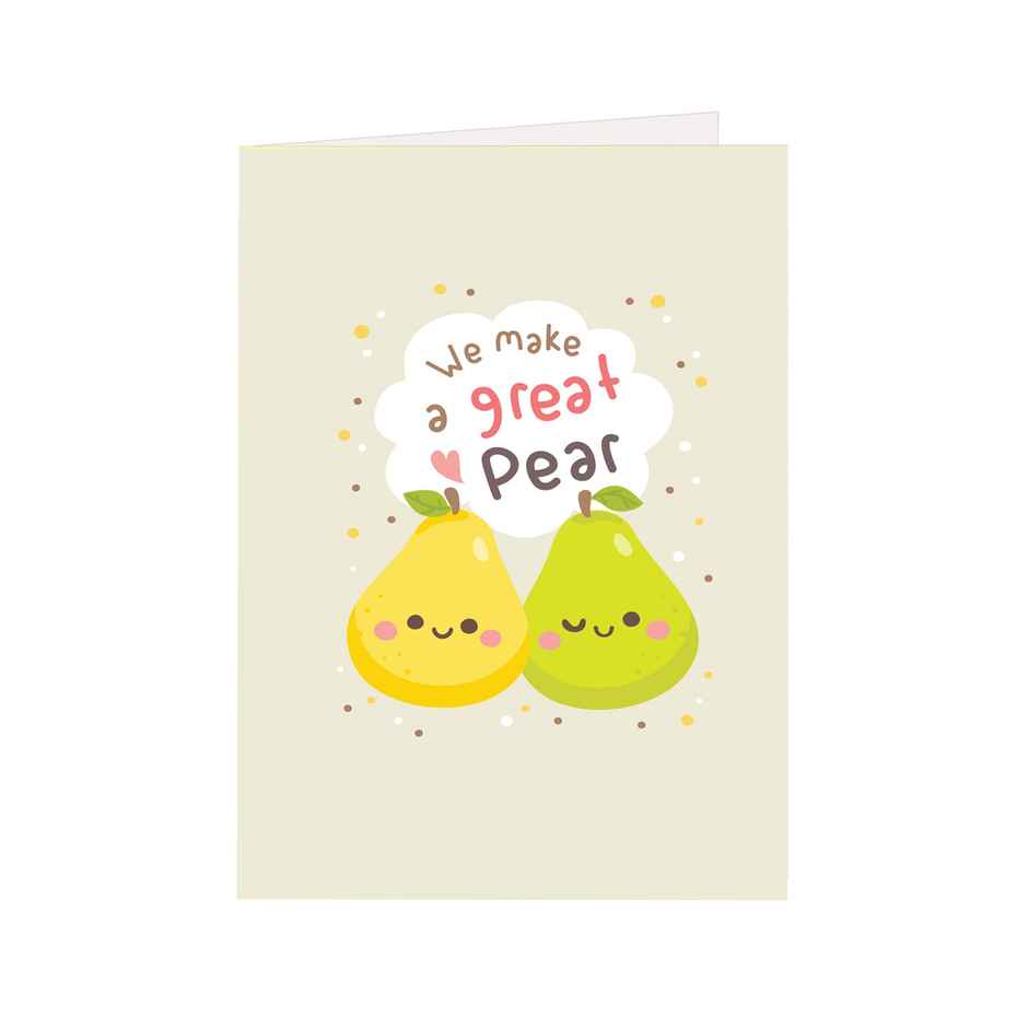 Itsy Bitsy Greeting Card & Envelope Perfect Pear 4 x 6 Inch | Pack Of 12