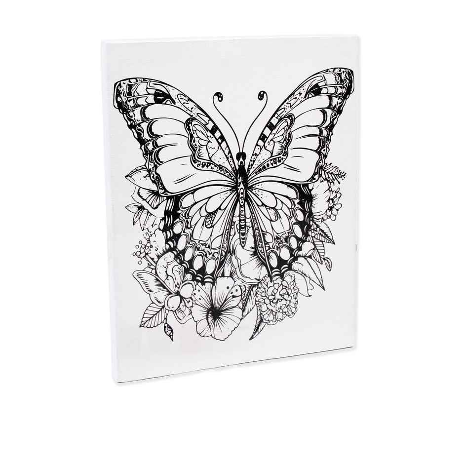 Itsy Bitsy Pre -printed Canvas With Colours Butterfly Beauty Painting Kit 8 x 10 Inch SW LB