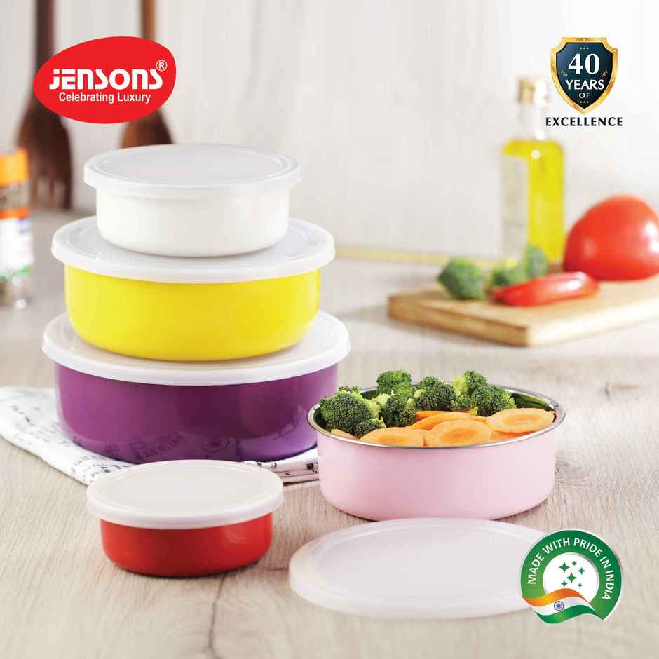 Jensons Ss 5 Pcs Rainbow Bowl Set Container