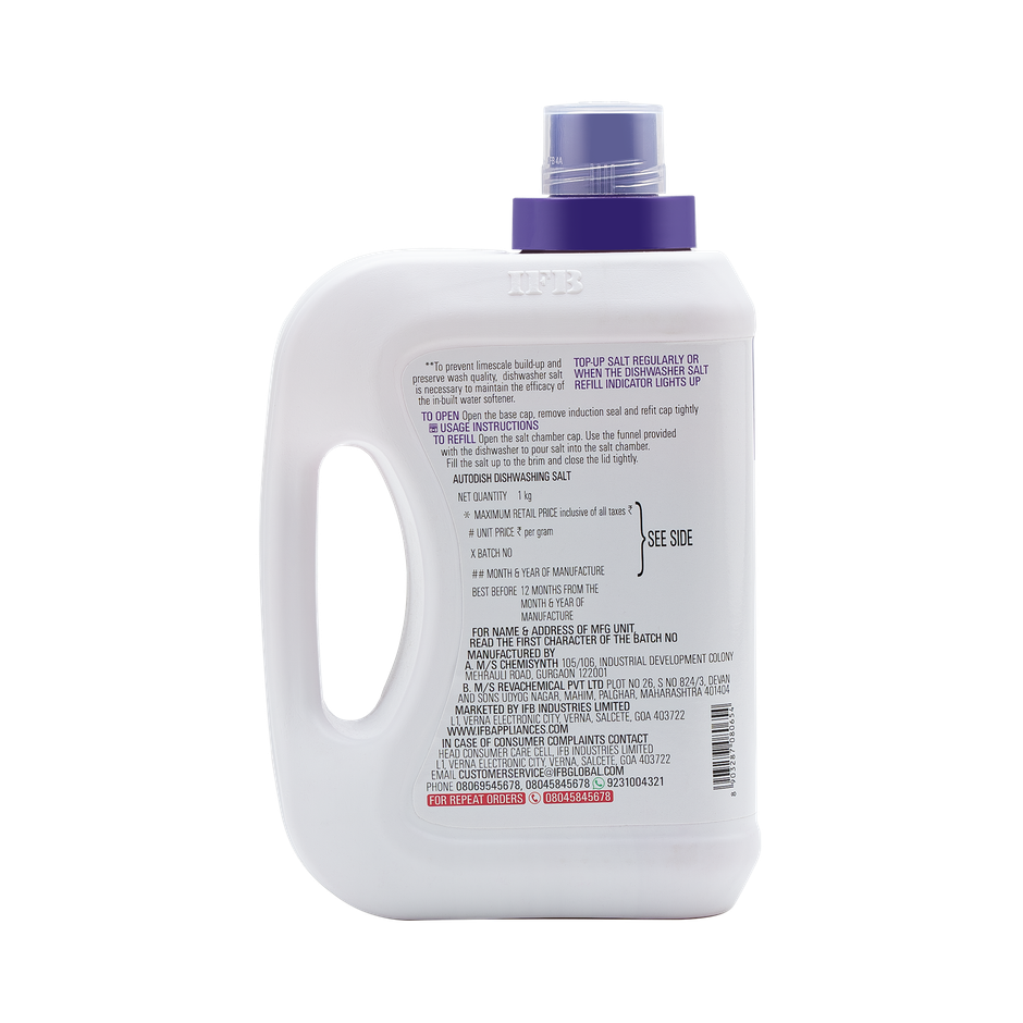 Ifb Essentials Autodish - Dishwashing Salt (1kg) & Ifb Essentials Autodish - Rinse Aid (200ml) Combo 