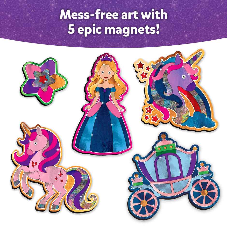 Skillmatics Foil Fun Unicorns & Princesses Magnets Craft Kit